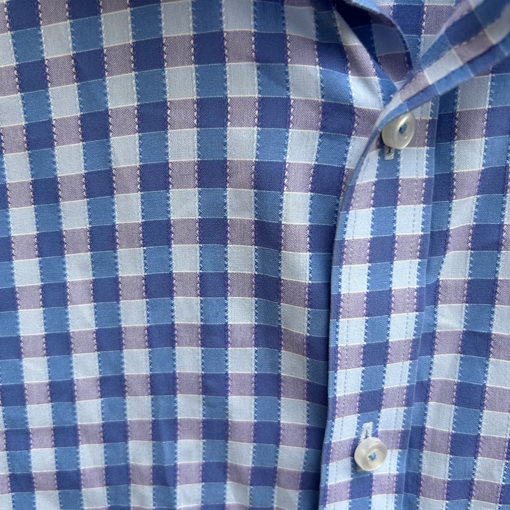 Robert Graham Mens Long Sleeve Button Down Blue/Pink Checkered Shirt Sz 43-17 XL - Picture 6 of 6